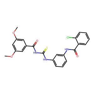 N-[[3-[(2-chlorobenzoyl)amino]phenyl]carbamothioyl]-3,5-dimethoxybenzamide structure