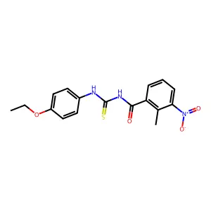 N-[(4-ethoxyphenyl)carbamothioyl]-2-methyl-3-nitrobenzamide structure