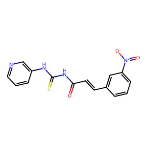 (E)-3-(3-nitrophenyl)-N-(pyridin-3-ylcarbamothioyl)prop-2-enamide structure