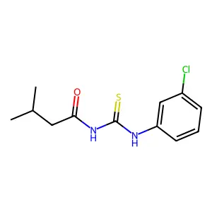 N-[(3-chlorophenyl)carbamothioyl]-3-methylbutanamide structure
