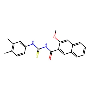 N-[(3,4-dimethylphenyl)carbamothioyl]-3-methoxynaphthalene-2-carboxamide structure
