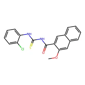 N-[(2-chlorophenyl)carbamothioyl]-3-methoxynaphthalene-2-carboxamide structure