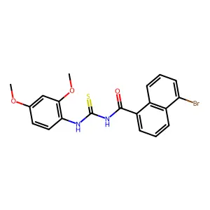 5-bromo-N-[(2,4-dimethoxyphenyl)carbamothioyl]naphthalene-1-carboxamide structure