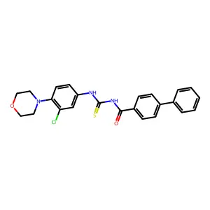 N-[(3-chloro-4-morpholin-4-ylphenyl)carbamothioyl]-4-phenylbenzamide structure