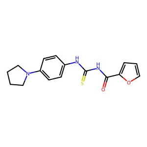 N-[(4-pyrrolidin-1-ylphenyl)carbamothioyl]furan-2-carboxamide structure