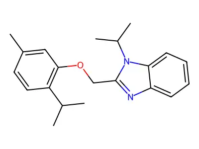 2-[(5-Methyl-2-propan-2-ylphenoxy)methyl]-1-propan-2-ylbenzimidazole structure