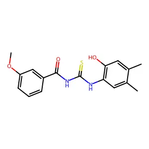 N-[(2-hydroxy-4,5-dimethylphenyl)carbamothioyl]-3-methoxybenzamide structure