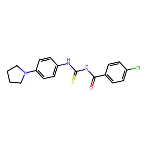 4-chloro-N-[(4-pyrrolidin-1-ylphenyl)carbamothioyl]benzamide structure