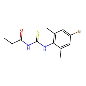 N-[(4-bromo-2,6-dimethylphenyl)carbamothioyl]propanamide structure