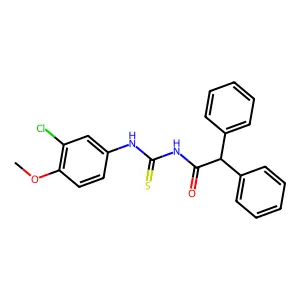N-[(3-chloro-4-methoxyphenyl)carbamothioyl]-2,2-diphenylacetamide structure