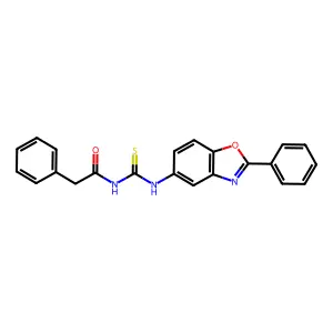2-phenyl-N-[(2-phenyl-1,3-benzoxazol-5-yl)carbamothioyl]acetamide structure