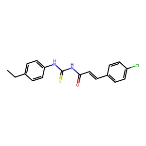 (E)-3-(4-chlorophenyl)-N-[(4-ethylphenyl)carbamothioyl]prop-2-enamide structure