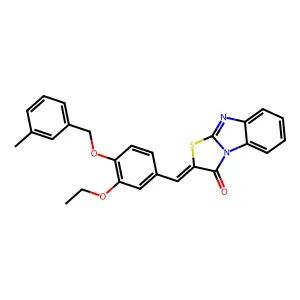 (2Z)-2-[[3-ethoxy-4-[(3-methylphenyl)methoxy]phenyl]methylidene]-[1,3]thiazolo[3,2-a]benzimidazol-1-one structure