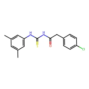 2-(4-chlorophenyl)-N-[(3,5-dimethylphenyl)carbamothioyl]acetamide structure