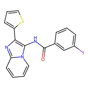 3-iodo-N-[2-(thiophen-2-yl)imidazo[1,2-a]pyridin-3-yl]benzamide structure