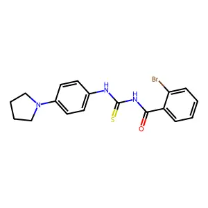 2-bromo-N-[(4-pyrrolidin-1-ylphenyl)carbamothioyl]benzamide structure
