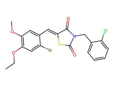 5-[(2-Bromo-4-ethoxy-5-methoxyphenyl)methylene]-3-[(2-chlorophenyl)methyl]-2,4-thiazolidinedione structure