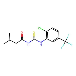 N-[[2-chloro-5-(trifluoromethyl)phenyl]carbamothioyl]-3-methylbutanamide structure