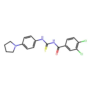 3,4-dichloro-N-[(4-pyrrolidin-1-ylphenyl)carbamothioyl]benzamide structure