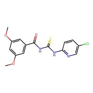 N-[(5-chloropyridin-2-yl)carbamothioyl]-3,5-dimethoxybenzamide structure
