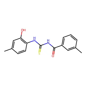 N-[(2-hydroxy-4-methylphenyl)carbamothioyl]-3-methylbenzamide structure