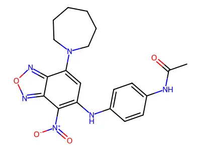 N-[4-[[7-(azepan-1-yl)-4-nitro-2,1,3-benzoxadiazol-5-yl]amino]phenyl]acetamide structure