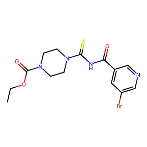 Ethyl 4-[(5-bromopyridine-3-carbonyl)carbamothioyl]piperazine-1-carboxylate structure
