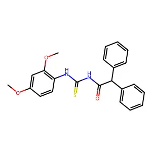 N-[(2,4-dimethoxyphenyl)carbamothioyl]-2,2-diphenylacetamide structure