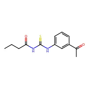 N-[(3-acetylphenyl)carbamothioyl]butanamide structure
