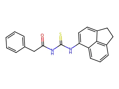 N-(1,2-dihydroacenaphthylen-5-ylcarbamothioyl)-2-phenylacetamide structure