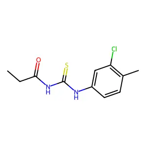 N-[(3-chloro-4-methylphenyl)carbamothioyl]propanamide structure