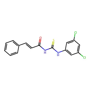(E)-N-[(3,5-dichlorophenyl)carbamothioyl]-3-phenylprop-2-enamide structure