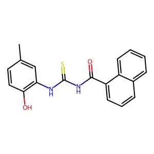 N-[(2-hydroxy-5-methylphenyl)carbamothioyl]naphthalene-1-carboxamide structure