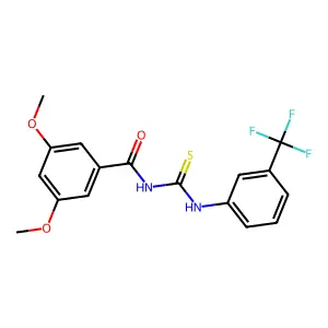 3,5-dimethoxy-N-[[3-(trifluoromethyl)phenyl]carbamothioyl]benzamide structure