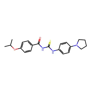 4-propan-2-yloxy-N-[(4-pyrrolidin-1-ylphenyl)carbamothioyl]benzamide structure