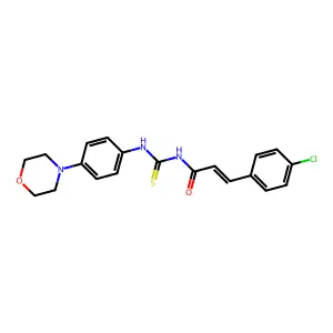 (E)-3-(4-chlorophenyl)-N-[(4-morpholin-4-ylphenyl)carbamothioyl]prop-2-enamide structure