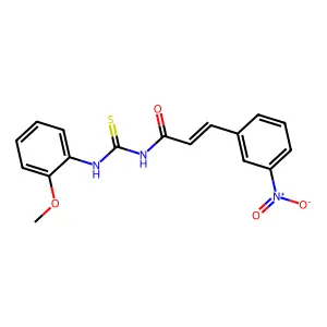 (E)-N-[(2-methoxyphenyl)carbamothioyl]-3-(3-nitrophenyl)prop-2-enamide structure