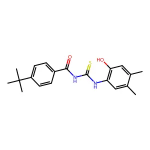 4-tert-butyl-N-[(2-hydroxy-4,5-dimethylphenyl)carbamothioyl]benzamide structure