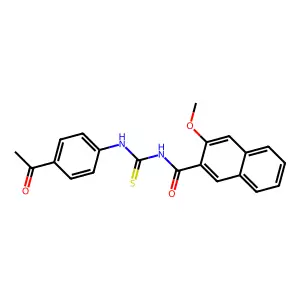 N-[(4-acetylphenyl)carbamothioyl]-3-methoxynaphthalene-2-carboxamide structure