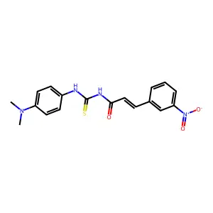 (2E)-N-{[4-(dimethylamino)phenyl]carbamothioyl}-3-(3-nitrophenyl)prop-2-enamide structure