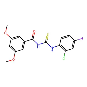 N-[(2-chloro-4-iodophenyl)carbamothioyl]-3,5-dimethoxybenzamide structure