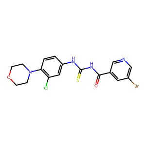 5-bromo-N-[(3-chloro-4-morpholin-4-ylphenyl)carbamothioyl]pyridine-3-carboxamide structure