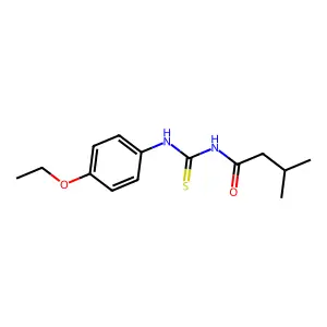 N-[(4-ethoxyphenyl)carbamothioyl]-3-methylbutanamide structure