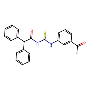 N-[(3-acetylphenyl)carbamothioyl]-2,2-diphenylacetamide structure