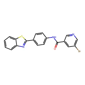 N-[4-(1,3-benzothiazol-2-yl)phenyl]-5-bromopyridine-3-carboxamide structure