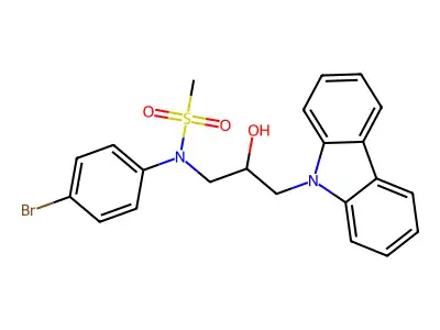 N-(4-bromophenyl)-N-[3-(9H-carbazol-9-yl)-2-hydroxypropyl]methanesulfonamide structure