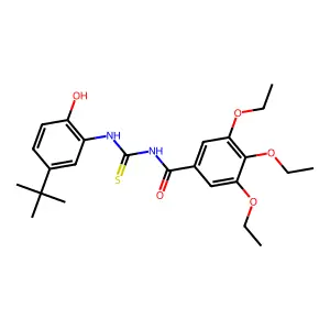 N-[(5-tert-butyl-2-hydroxyphenyl)carbamothioyl]-3,4,5-triethoxybenzamide structure