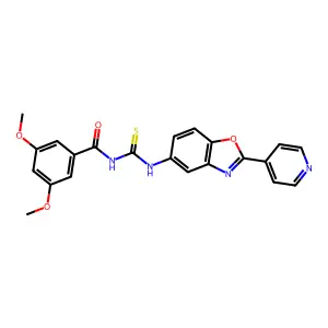 3,5-dimethoxy-N-[(2-pyridin-4-yl-1,3-benzoxazol-5-yl)carbamothioyl]benzamide structure