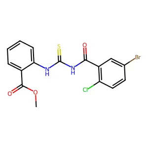 Methyl 2-({[(5-bromo-2-chlorophenyl)carbonyl]carbamothioyl}amino)benzoate structure