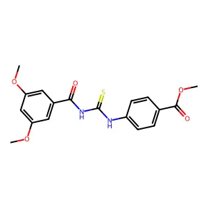 Methyl 4-({[(3,5-dimethoxyphenyl)carbonyl]carbamothioyl}amino)benzoate structure